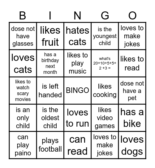 bingo Card