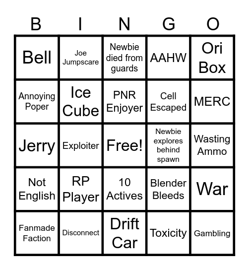 MC[D] Bingo Card