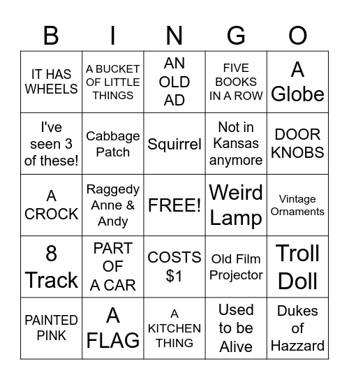 ANTIQUE STORE! Bingo Card