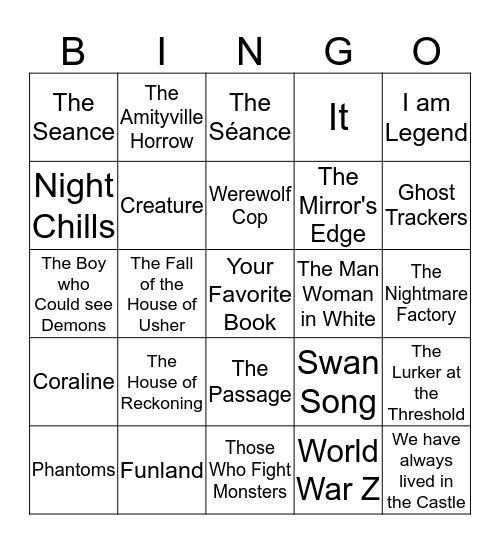 BOOK BINGO Card