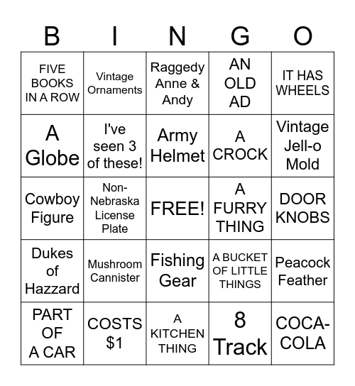 ANTIQUE STORE! Bingo Card