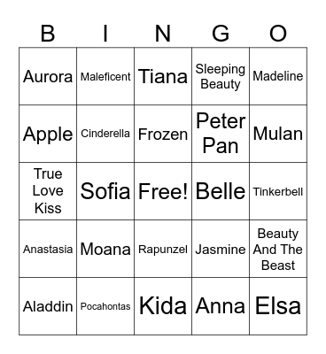 Disney Bingo Card