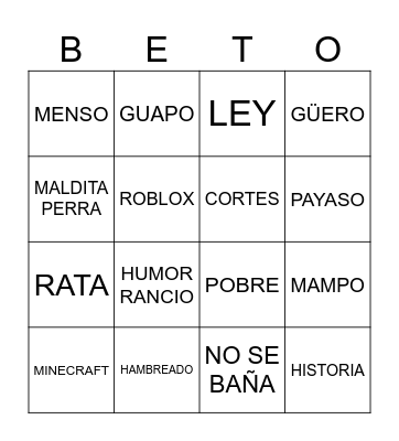 MOMENTO HAMBREADO Bingo Card