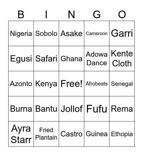 ASA BINGO Card