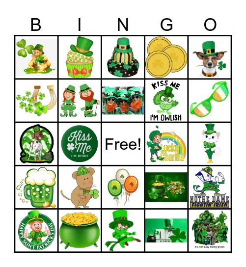 Happy St. Patricks Day Bingo Card