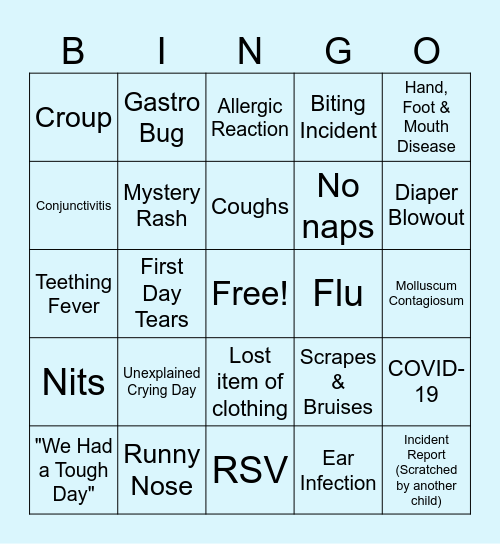 Daycare Bingo Card