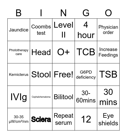 Bili Baby Bingo Card
