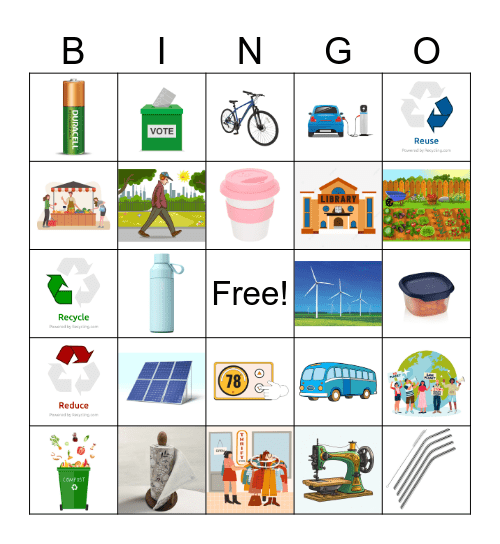 Sustainable Living Bingo Card