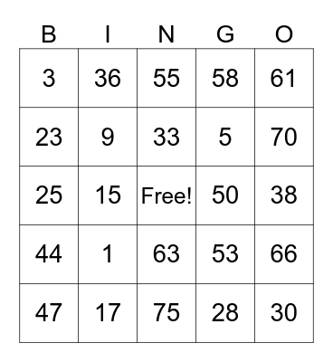 hyuzsei card1 Bingo Card