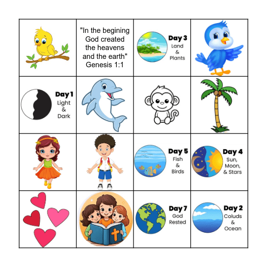 IN THE BEGINNING, GOD CREATED!! Bingo Card