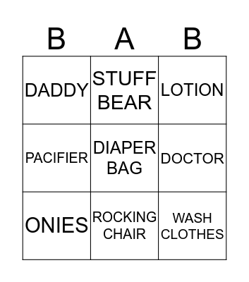 BABY HUGHES BINGO Card