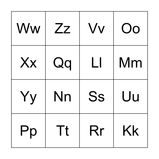 What's your name? Bingo Card