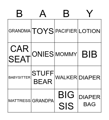 BABY HUGHES BINGO Card