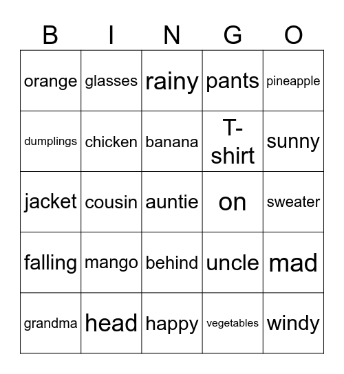 FB2 Bingo Card
