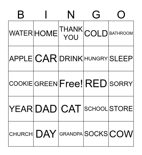 ASL BINGO Card