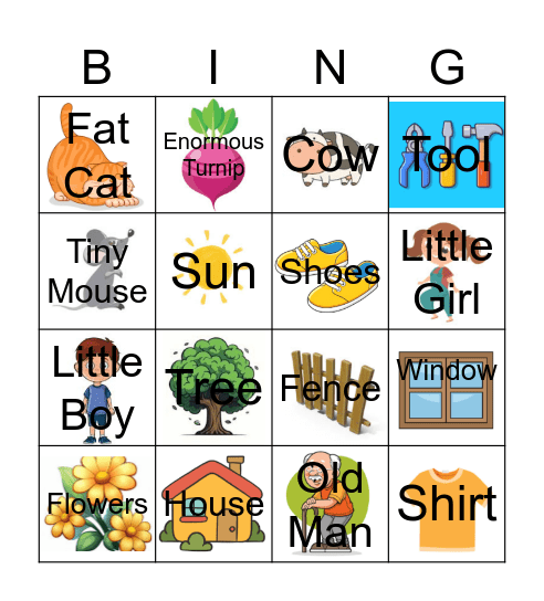 The Enormous Turnip Bingo Card