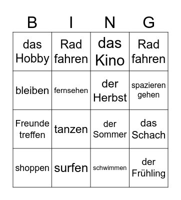 Bingo Card