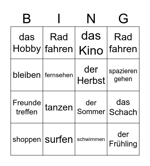 Bingo Card