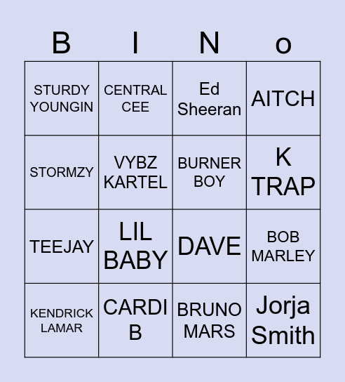 PROJECT LABB Bingo Card