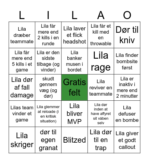 Lila spiller Rainbow6Seige v2 Bingo Card