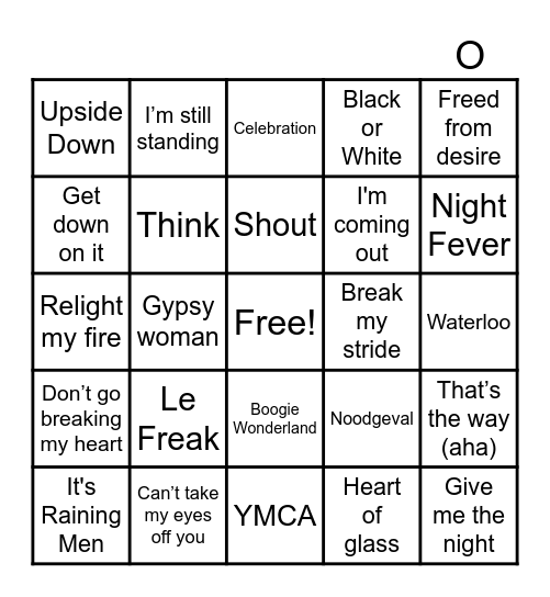 CHIC LE FREAK | DISCO BINGO Card