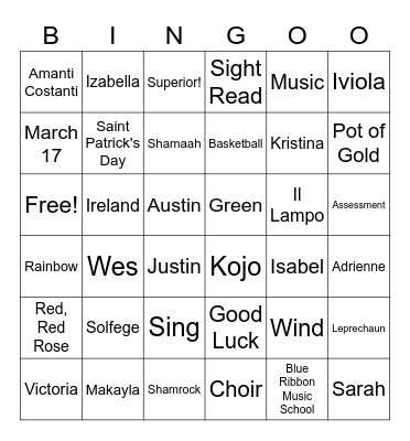 ASSESSMENT CELEBRATION! Bingo Card