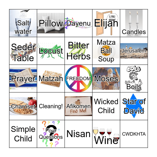 Passover Bingo Card
