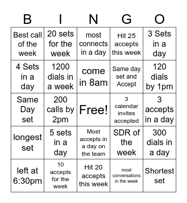 SDR Bingo Card