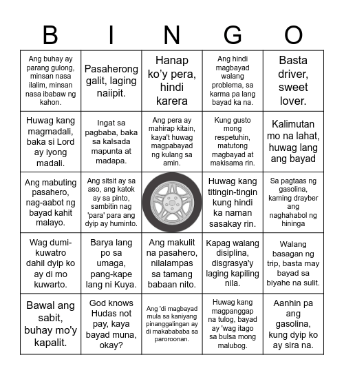 TUGMANG BINGO Card