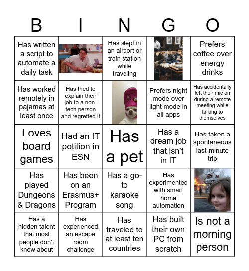 The "IT" bingo Card