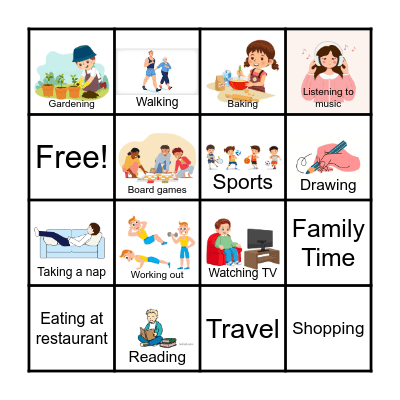 Leisure Bingo Card