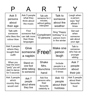 TEA-PARTY BINGO Card