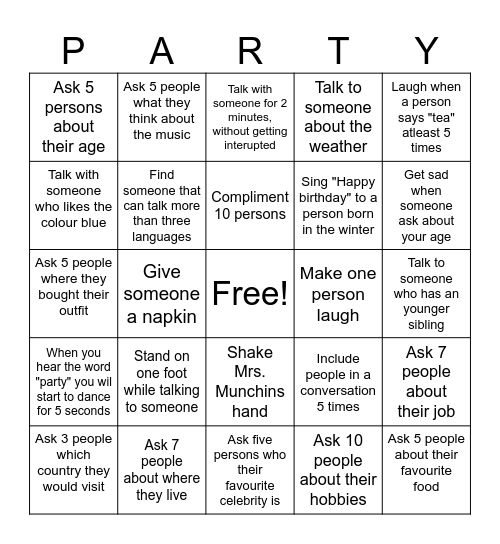 TEA-PARTY BINGO Card