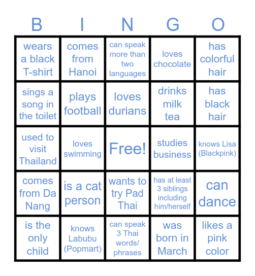 Find someone who _____ Bingo Card