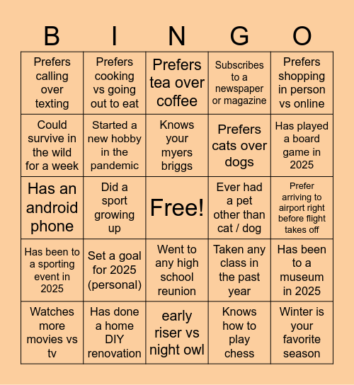 Lean in Bingo #2 Bingo Card