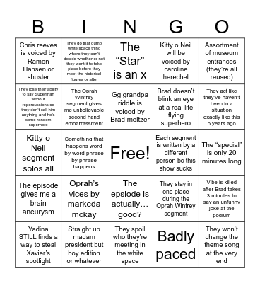 I am full of (regret from watching this episode) possibilities Bingo Card