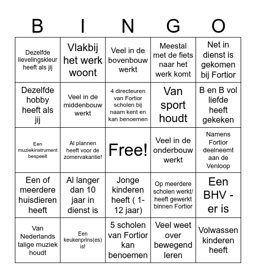Binnenkomer! Bingo Card
