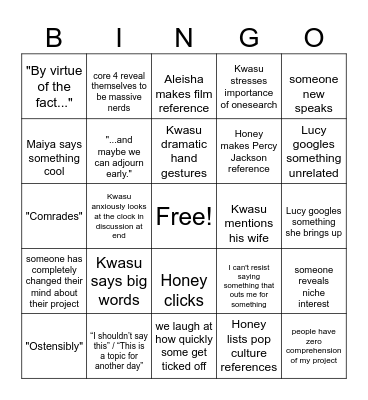 ily 208 <3 Bingo Card