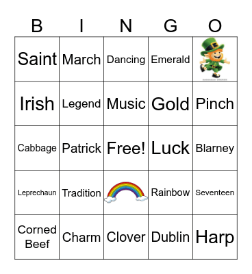 St. Patrick's Day Bingo Card