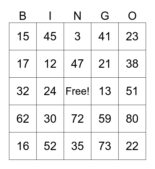 St. Patrick's Day Bingo Card