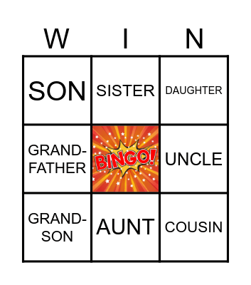 Family Bingo Card