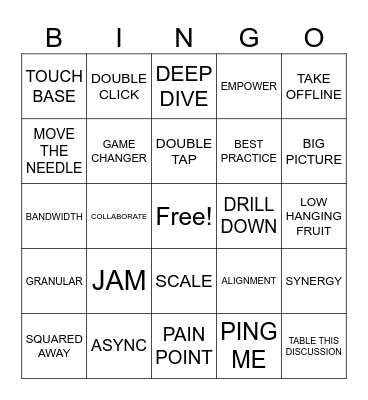 Excelerate Bingo Card