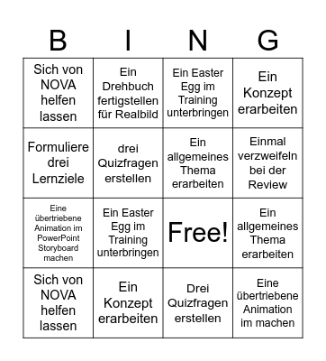 Konzeption Bingo Card