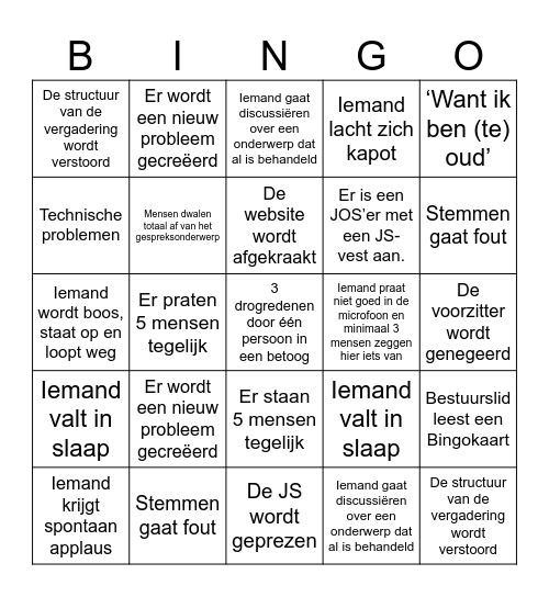 ALV Bingo Card