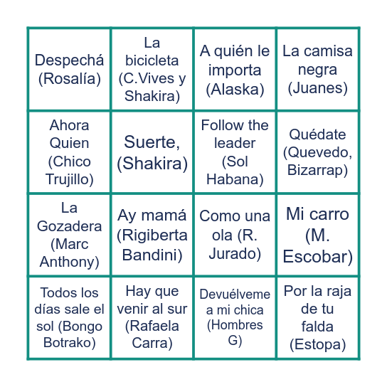 ¡A por 50 Más! Bingo Card