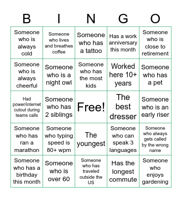 OFFICE Bingo Card