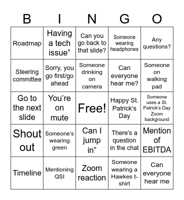 Tracey's Card Bingo Card