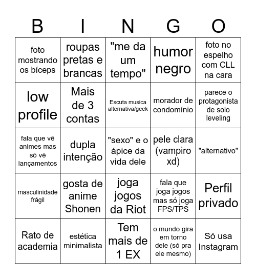 nerd maromba Bingo Card