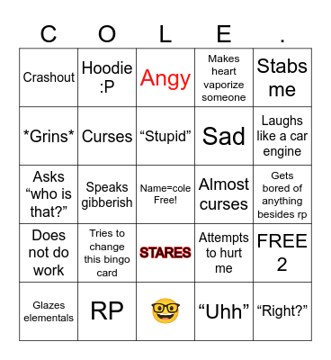 Coley Oley Roley Poley Holy Guacamoley Bingo Card