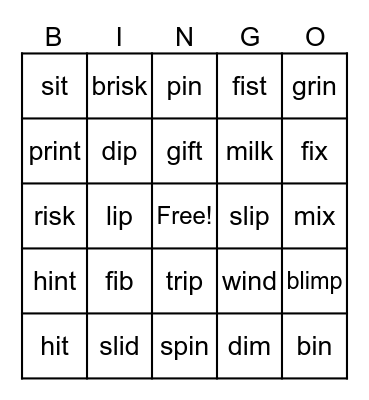 SPIRE 1.2 Bingo Card